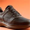 CLARKS MENS EASY ON EASY OFF LACE SHOE - DARK BROWN LEATHER